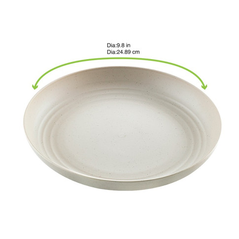 Piatto Huskly riutilizzabile in materiale composito beige  H30mm