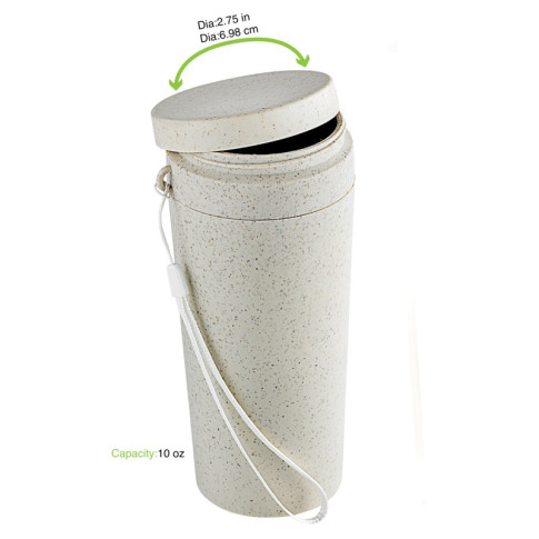 Bottiglia Huskly riutilizzabile con coperchio in materiale composito beige  H165mm 310ml
