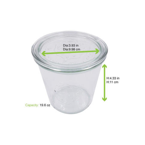 Barattolo Weck in vetro + cop per vasocottura (GL70)  H110mm 580ml