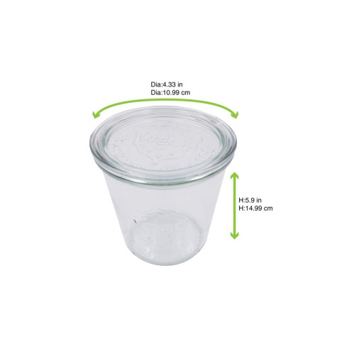 Barattolo Weck in vetro + cop per vasocottura (GL70)  H150mm 850ml