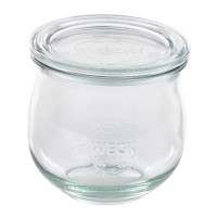 Barattolo Weck con coperchio in vetro incluso, guarnizioni e ganci venduti separatamente (GL70)  H86mm 330ml