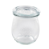 Barattolo Weck con coperchio in vetro incluso, guarnizioni e ganci venduti separatamente (GL70)  H86mm 200ml