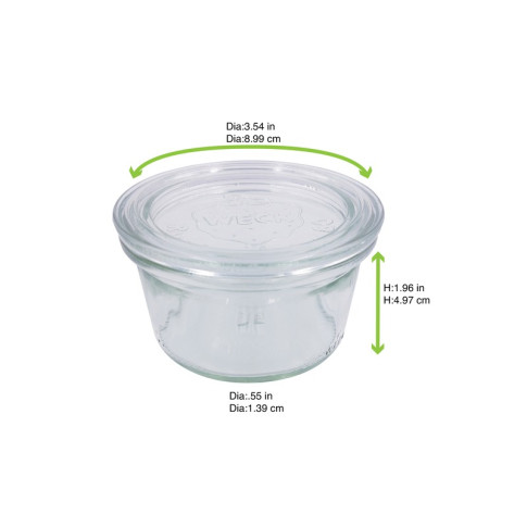 Barattolo Weck in vetro + cop per vasocottura (GL70)  H50mm 165ml