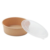 Insalatiera Kraft combinata con coperchio trasparente riutilizzabile  H68mm