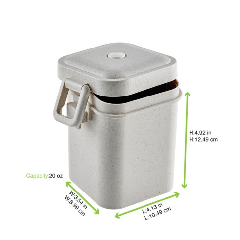 Contenitore da zuppa Huskly riutilizzabile in materiale composito beige 105x90mm H125mm 600ml