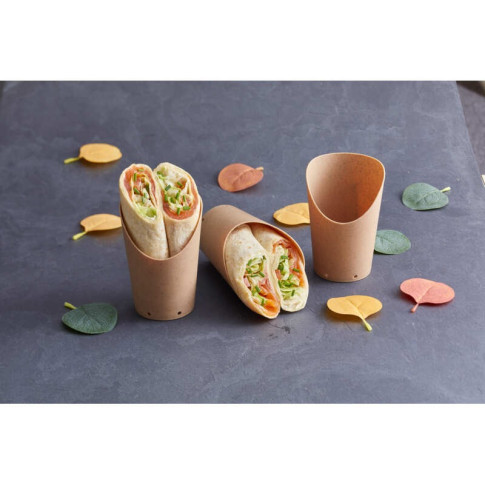 Astuccio Wrap riutilizzabile color kraft  H118mm 220ml