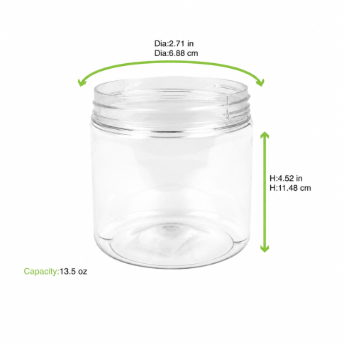 Barattolo Bokotwist in PET riutilizzabile (PET1)  H115mm 400ml