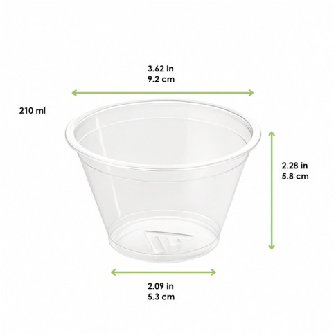 Bicchiere in PET trasparente  H58mm 210ml