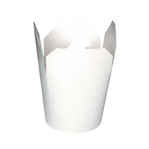 Contenitore tondo in cartone bianco stile orientale, chiusura a incastro  H98mm 750ml