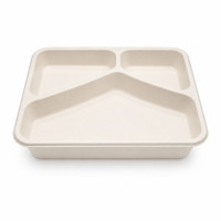 Vaschetta in polpa termosaldabile 3 scomparti (PAP21) 227x178mm H45mm 890ml