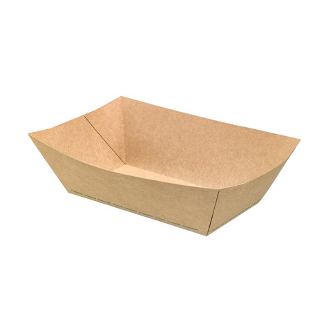 Barchetta in cartone kraft laminato in PE antiunto 235x160mm H70mm 1200ml