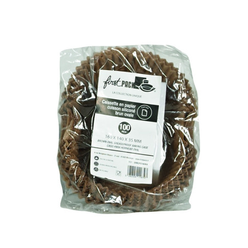 Pirottino ovale in carta da forno scura siliconata 145x115mm H35mm