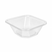 Insalatiera RPET quadrata trasparente 195x195mm H55mm 750ml
