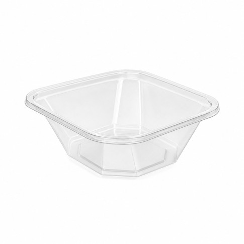 Insalatiera RPET quadrata trasparente 195x195mm H55mm 750ml