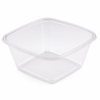 Insalatiera in PET quadrata trasparente 190x190mm H45mm 750ml