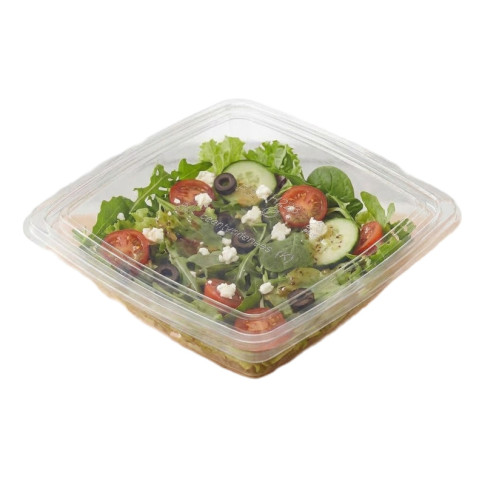 Insalatiera in PET quadrata trasparente 195x195mm H46mm 750ml
