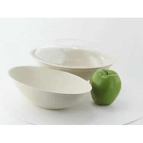 Ciotola "BioNchic" ovale in polpa di canna da zucchero scura 240x145mm H63mm 1000ml