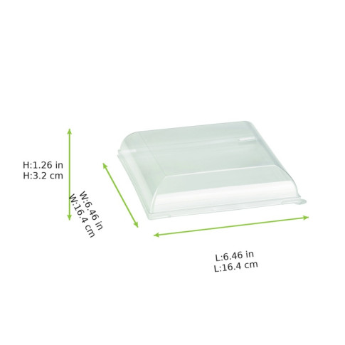 Coperchio BioNchic in PET trasparente (PET1) 164x164mm H32mm