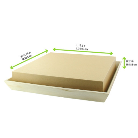Vassoio Noa in legno naturale (FOR50) 310x310mm H60mm