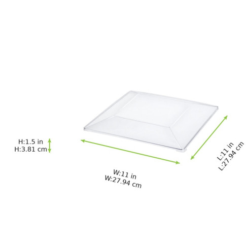 Coperchio in PET trasparente quadrato 280x280mm H40mm
