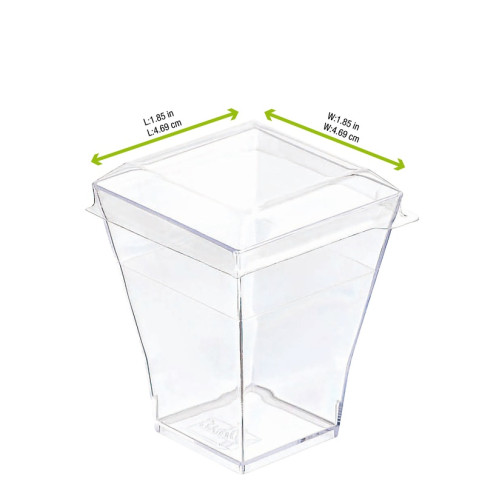 Coperchio in plastica per piattino fingerfood Taiti (PET1) 46x46mm H10mm