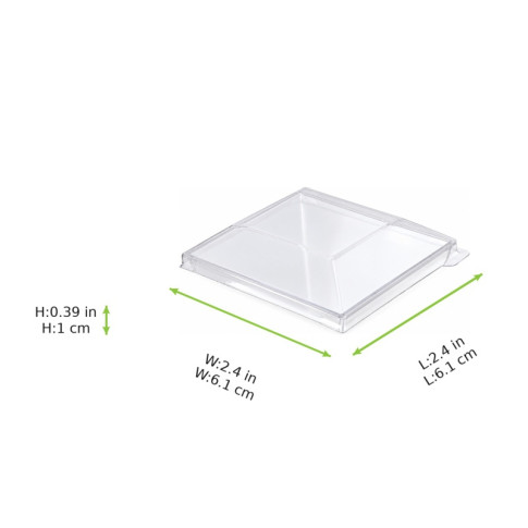 Coperchio in plastica per piattino fingerfood Zeno (PET1) 65x65mm