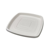 Vassoio da asporto quadrato bianco in polpa 304x304mm H25mm