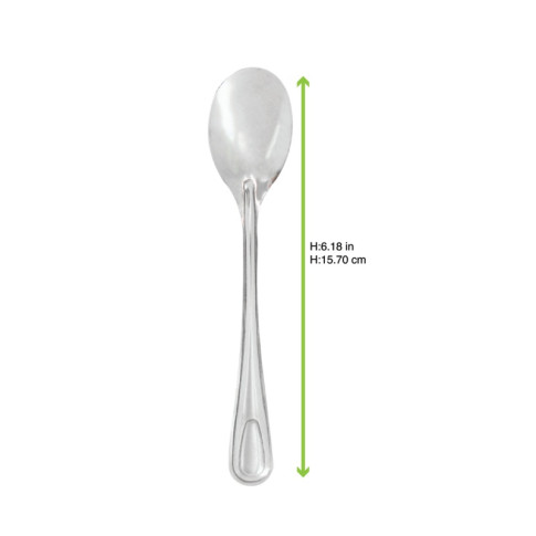 Cucchiaio da minestra in acciaio inox con custodia, da lavare prima dell'uso  159x32mm H18mm