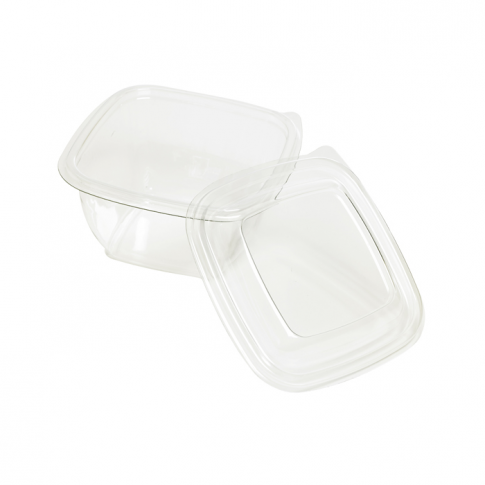 Insalatiera quadrata PET + coperchio 130x130mm H60mm 480ml