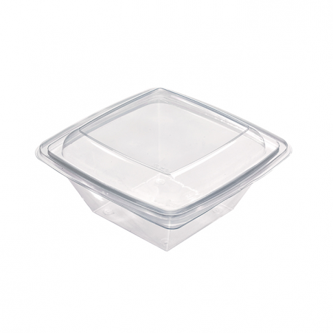 Insalatiera in  PET quadrata trasparente 195x195mm H70mm 1000ml