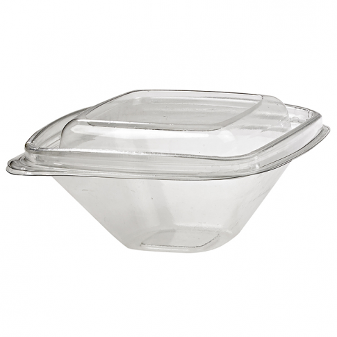 Contenitore deli quadrato trasparente con coperchio 128x128mm H55mm 250ml