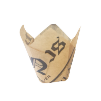 Pirottino da cottura forma tulipano marrone stampa newspaper  H90mm