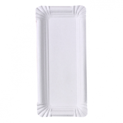 Piatto in cartone riciclato bianco 240x110mm
