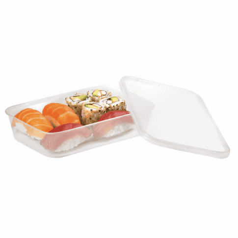 Recipiente rettangolare in PP + coperchio 500ml 176x121mm H38mm