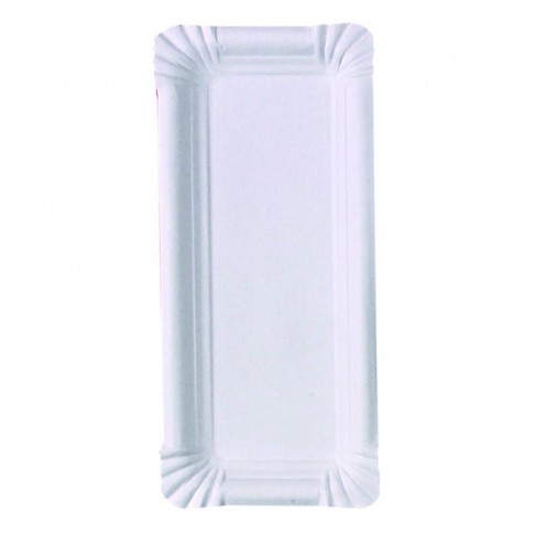 Piatto in cartone riciclato bianco 240x110mm
