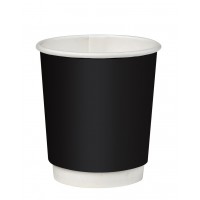 Bicchiere cartone bianco e nero doppia parete plastic-free (PAP20)  H91mm 230ml