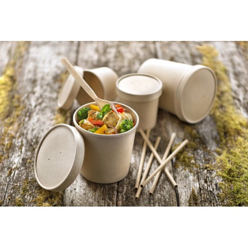 Contenitore da zuppa marrone kraft 360ml Ø90mm  H73mm