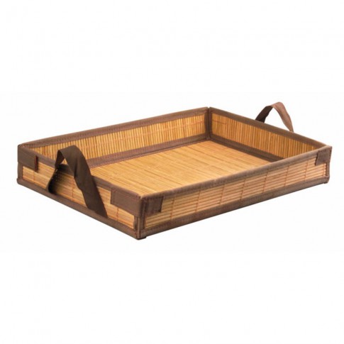 Vassoio pasto "Tray Bam" in bamboo 430x290mm H65mm