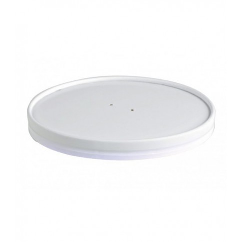 Coperchio in cartone bianco per alimenti caldi e freddi con fori per il vapore (C/PAP 81)  H16mm