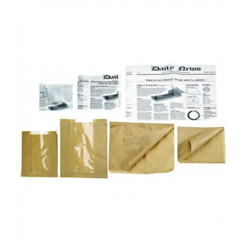 Sacchetto in carta scura kraft, con finestra  220x60mm H140mm