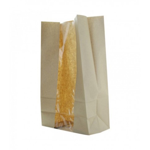 Sacchetto "SOS" in carta kraft con finestra 225x120mm H375mm