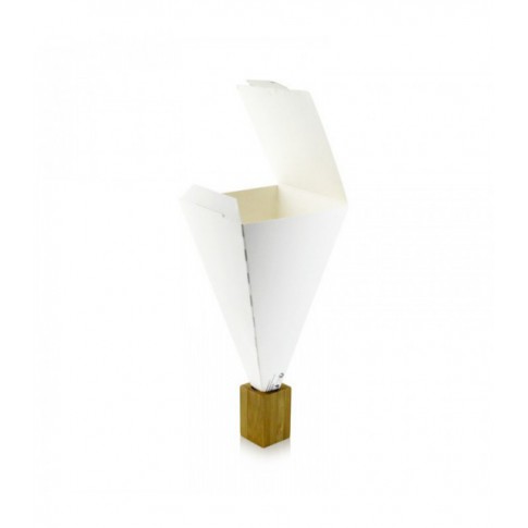 Cono da Snack richiudibile in cartone bianco   90x90mm H190mm