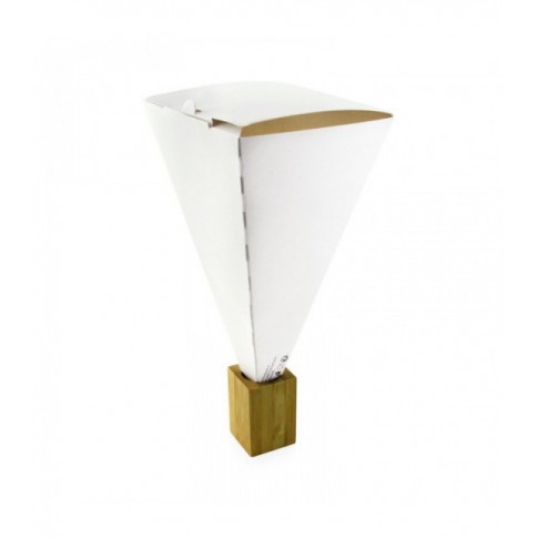 Cono da Snack richiudibile in cartone bianco   90x90mm H190mm