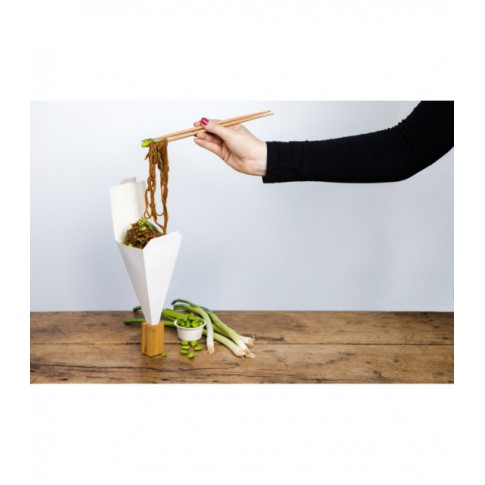 Cono da Snack richiudibile in cartone bianco   90x90mm H190mm