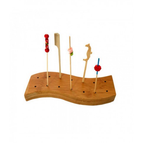 Supporto Teppo Gushi in bambù per 14 stecchini (FOR50) 160x65mm H20mm