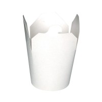 Contenitore tondo in cartone bianco, chiusura a intagli 450ml Ø83mm  H100mm