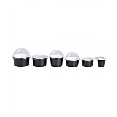Contenitore in cartone nero per alimenti caldi e freddi 200ml Ø90mm  H51mm