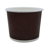 Contenitore in cartone marrone scuro per alimenti caldi e freddi 140ml Ø72mm  H56mm