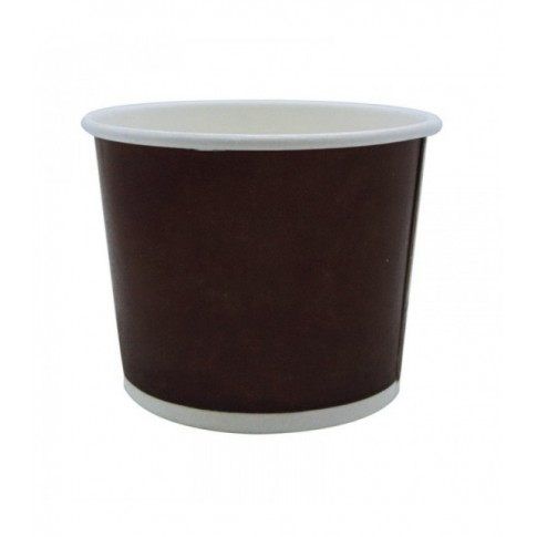 Contenitore in cartone marrone scuro per alimenti caldi e freddi 140ml Ø72mm  H56mm