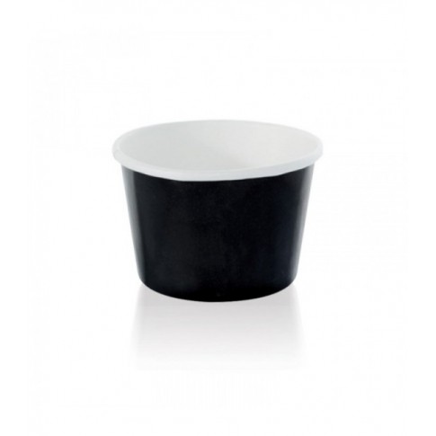 Contenitore in cartone nero per alimenti caldi e freddi 130ml Ø80mm  H44mm